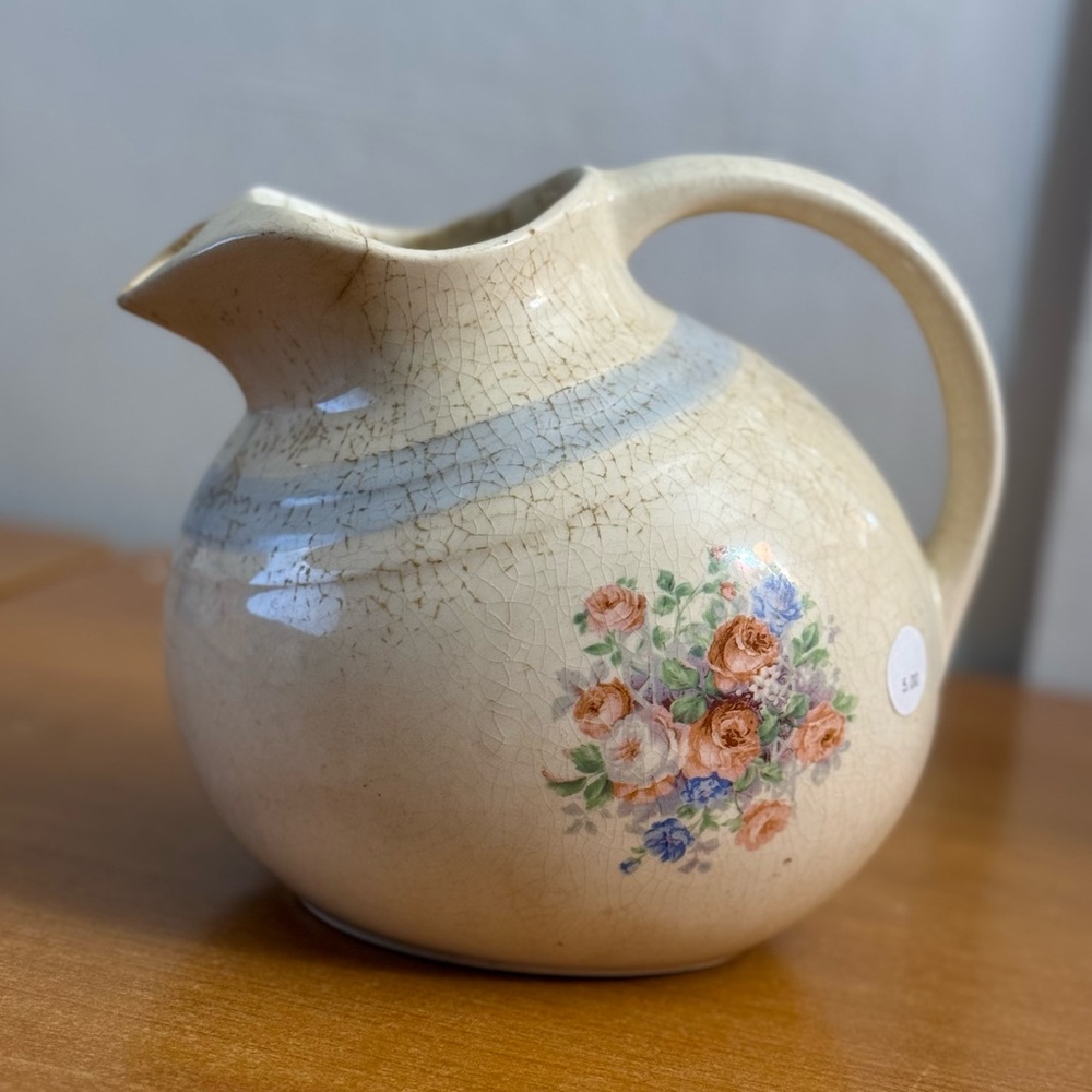 Vintage hall, China morning,‎ glory decorative porcelain ball jug/pitcher